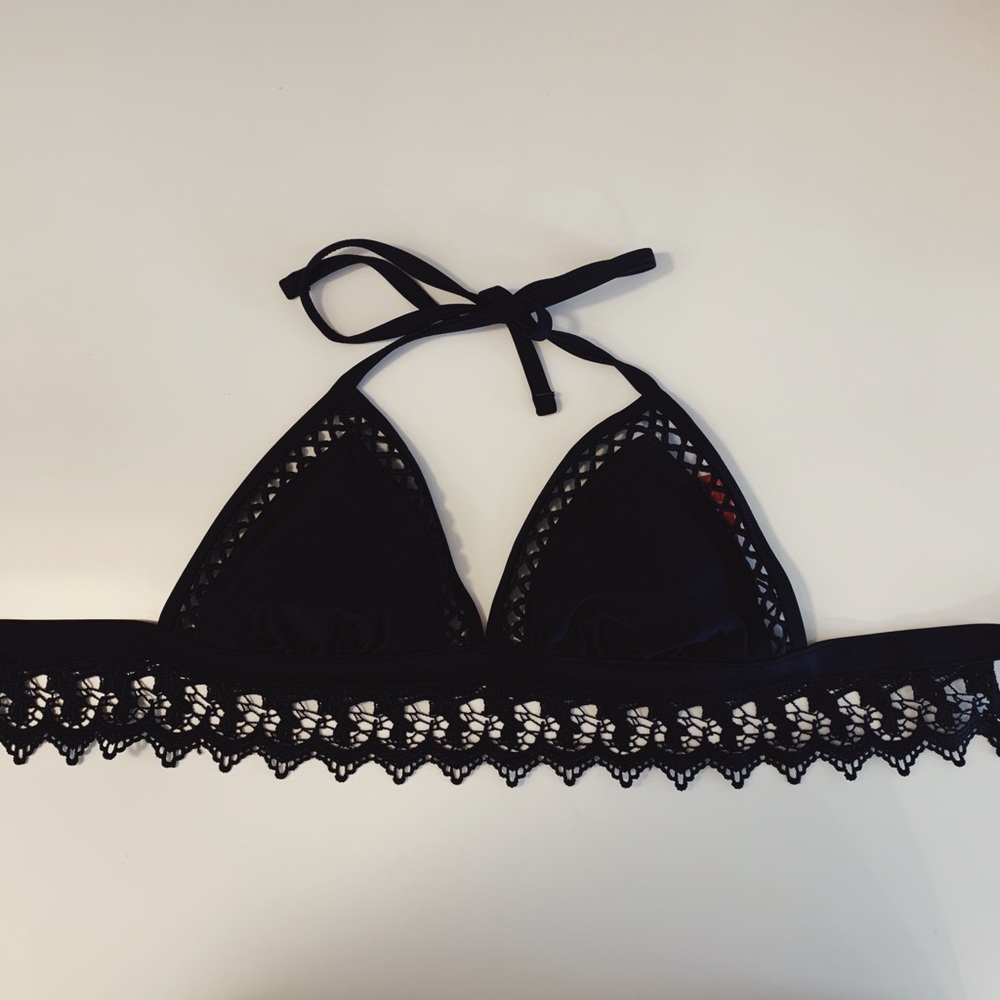 Black Lace Bikini Top NEVER WORN